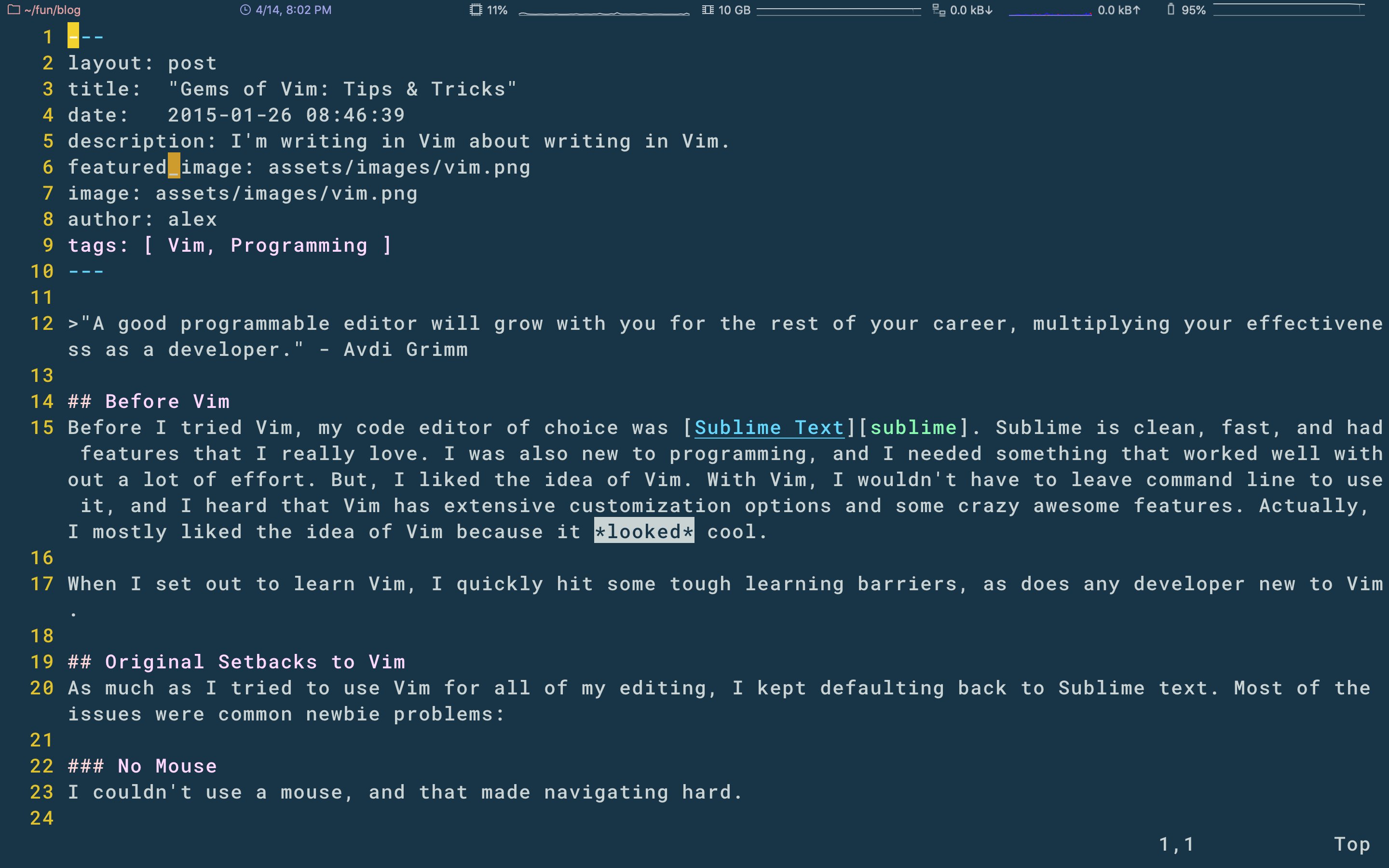 Gems of Vim: Tips & Tricks